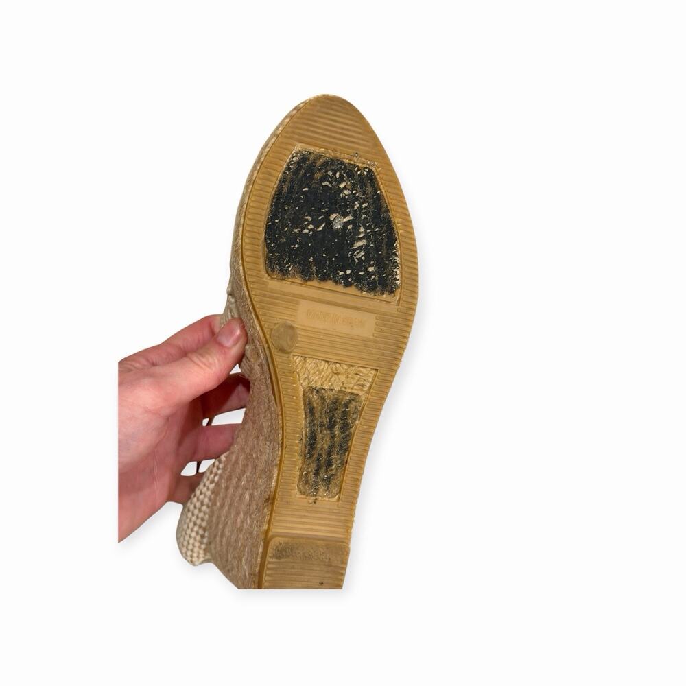 Women's EU 40 9 Maypol Eyelet Lace Cream Espadrille Luxury Wedge Sandal Prep - Picture 5 of 6